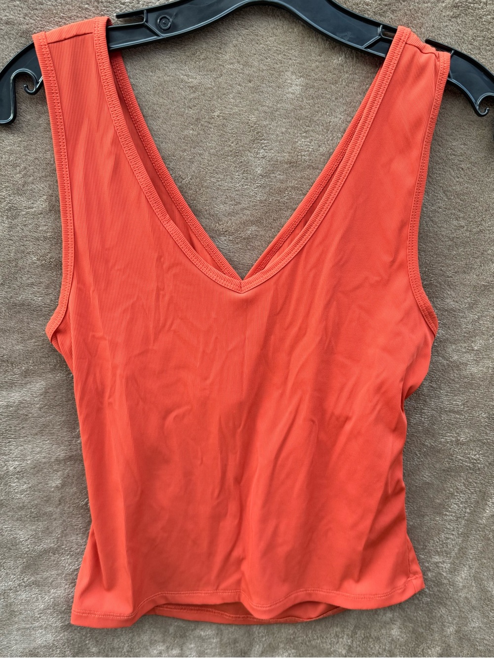 ZYIA V-Neck Cross Back Ribbed Tank Top - Picture 2 of 4
